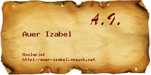 Auer Izabel névjegykártya